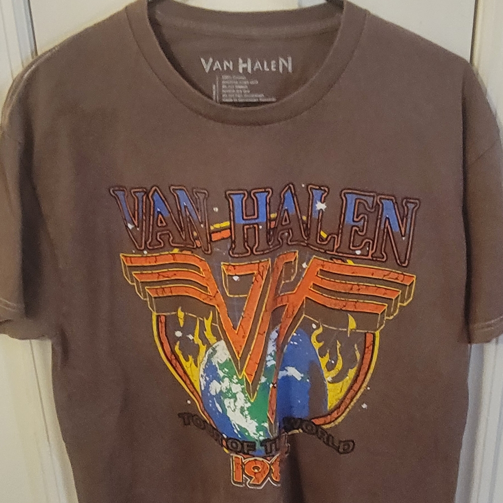 Van Halen Tour Tee Brown Graphic T-Shirt